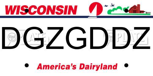 DGZGDDZ Wisconsin License Plate