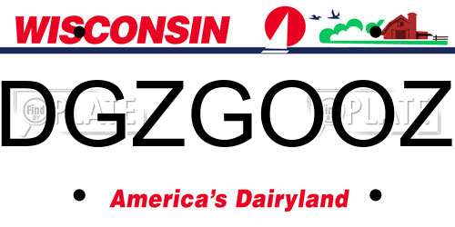 DGZGOOZ Wisconsin License Plate