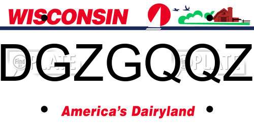 DGZGQQZ Wisconsin License Plate