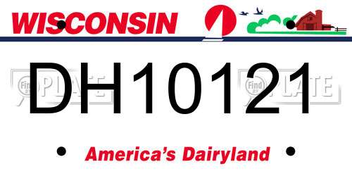 DH10121 Wisconsin License Plate