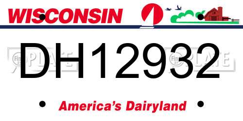 DH12932 Wisconsin License Plate
