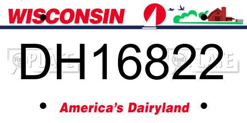 DH16822 Wisconsin License Plate