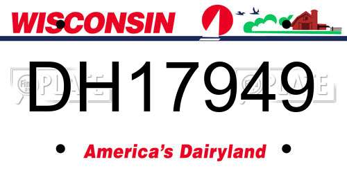 DH17949 Wisconsin License Plate