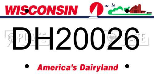 DH20026 Wisconsin License Plate