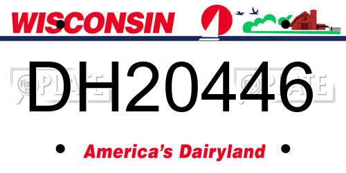 DH20446 Wisconsin License Plate