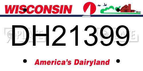 DH21399 Wisconsin License Plate