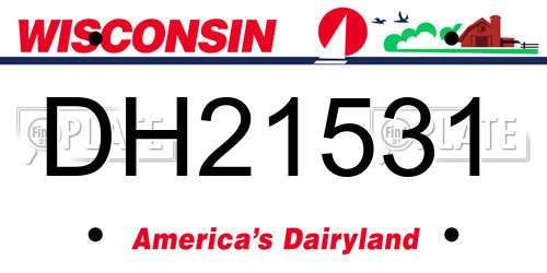 DH21531 Wisconsin License Plate