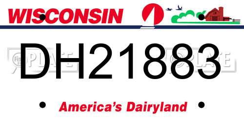 DH21883 Wisconsin License Plate