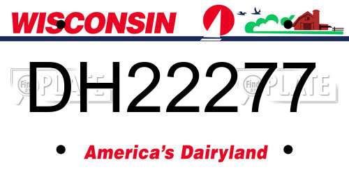 DH22277 Wisconsin License Plate