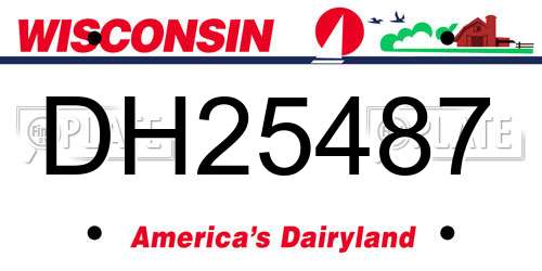DH25487 Wisconsin License Plate