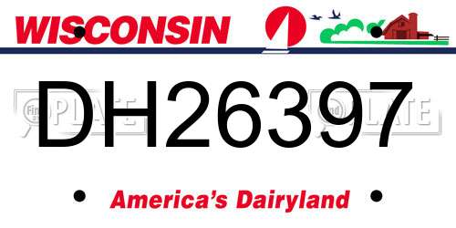 DH26397 Wisconsin License Plate