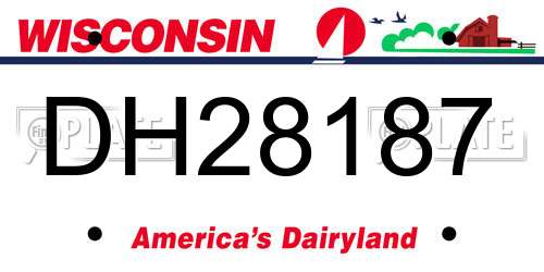 DH28187 Wisconsin License Plate