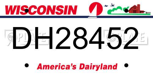 DH28452 Wisconsin License Plate