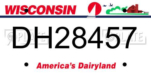 DH28457 Wisconsin License Plate