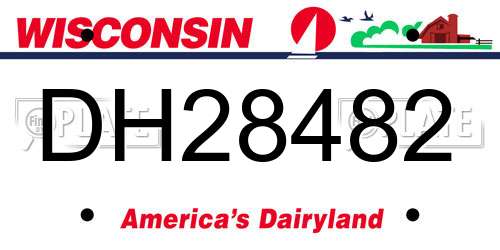 DH28482 Wisconsin License Plate