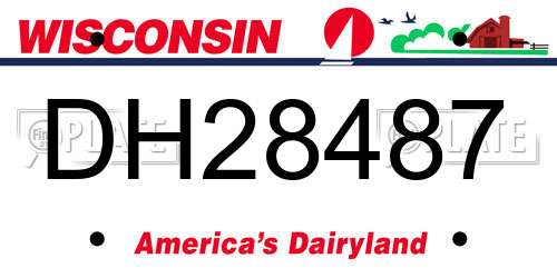 DH28487 Wisconsin License Plate