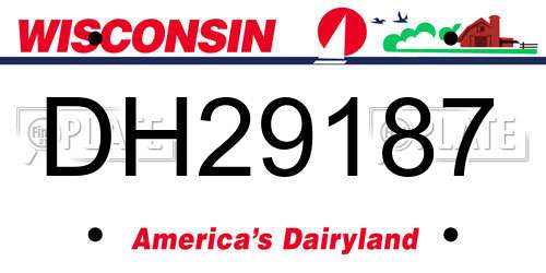 DH29187 Wisconsin License Plate