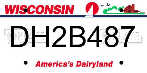 DH2B487 Wisconsin License Plate