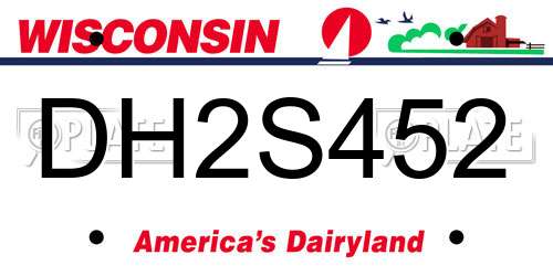 DH2S452 Wisconsin License Plate