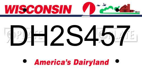 DH2S457 Wisconsin License Plate