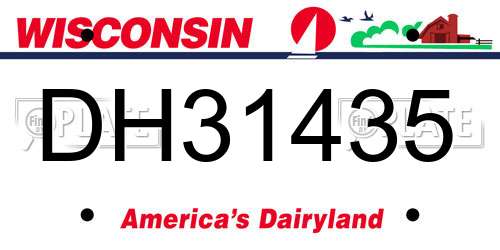 DH31435 Wisconsin License Plate