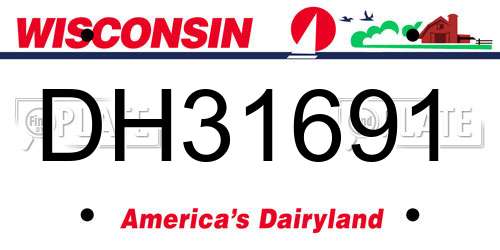 DH31691 Wisconsin License Plate