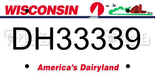 DH33339 Wisconsin License Plate