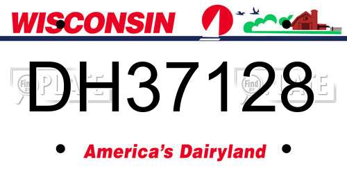 DH37128 Wisconsin License Plate