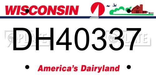 DH40337 Wisconsin License Plate