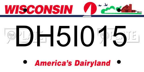 DH5I015 Wisconsin License Plate
