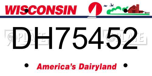 DH75452 Wisconsin License Plate