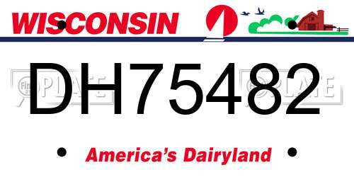 DH75482 Wisconsin License Plate