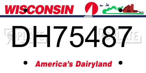DH75487 Wisconsin License Plate