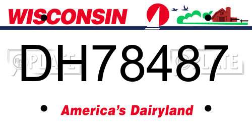 DH78487 Wisconsin License Plate