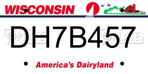 DH7B457 Wisconsin License Plate