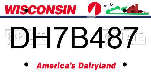 DH7B487 Wisconsin License Plate