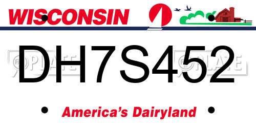 DH7S452 Wisconsin License Plate