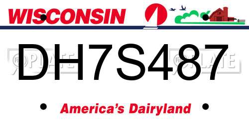 DH7S487 Wisconsin License Plate