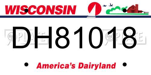 DH81018 Wisconsin License Plate