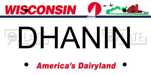 DHANIN Wisconsin License Plate