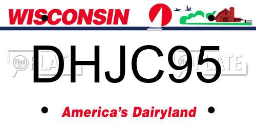DHJC95 Wisconsin License Plate