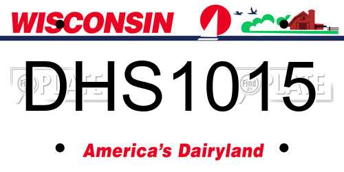 DHS1015 Wisconsin License Plate