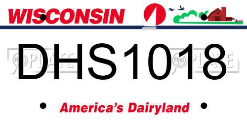 DHS1018 Wisconsin License Plate