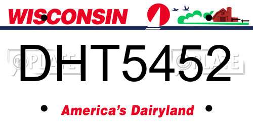 DHT5452 Wisconsin License Plate