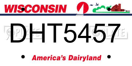 DHT5457 Wisconsin License Plate