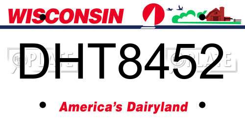 DHT8452 Wisconsin License Plate