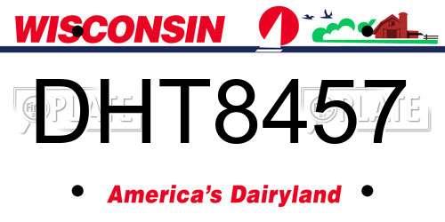 DHT8457 Wisconsin License Plate