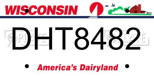 DHT8482 Wisconsin License Plate