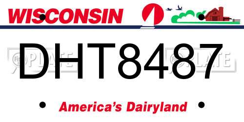 DHT8487 Wisconsin License Plate