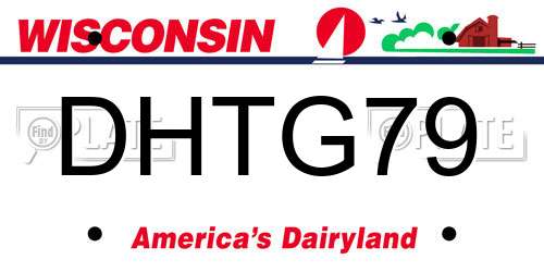 DHTG79 Wisconsin License Plate
